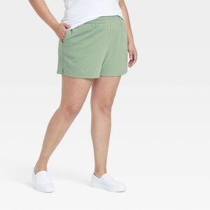 AVA & VIV  Green Lounger Shorts Plus Size  NWT